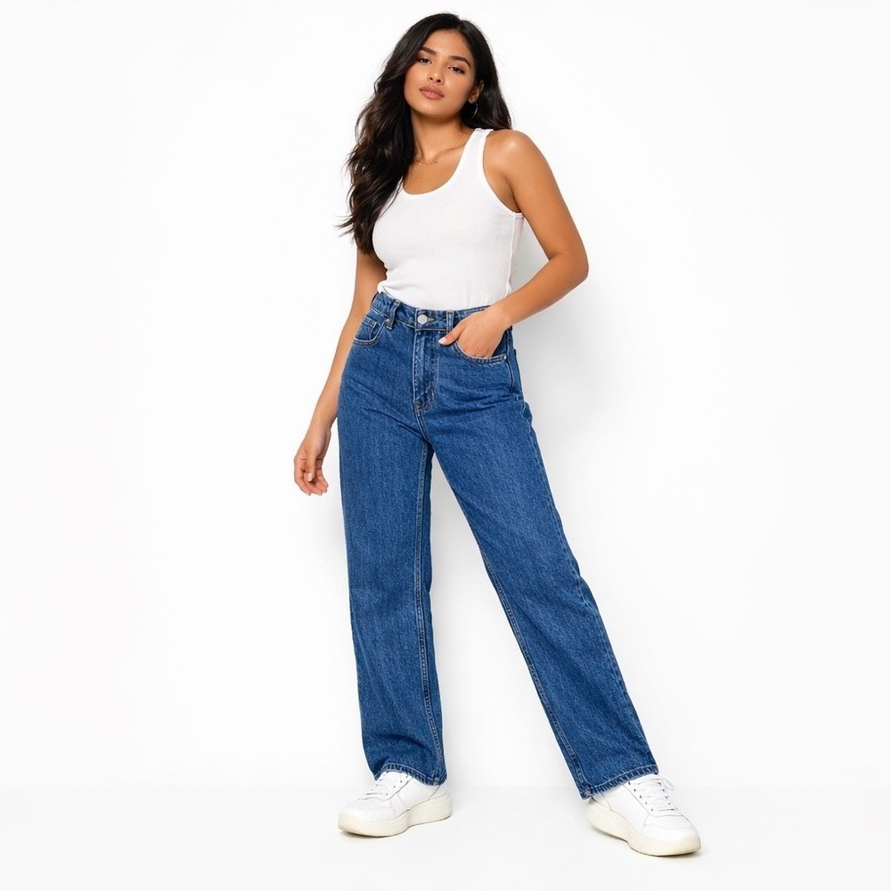 Y2K MNG Mango Womens Straight Leg Jeans 1 High Rise 90s Grunge Vintage Americana